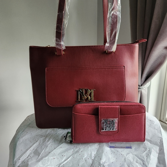 Badgley Mischka Wine Tote 4PC Set W/Slip Pocket in Front, Detachable Strap - Picture 12 of 12